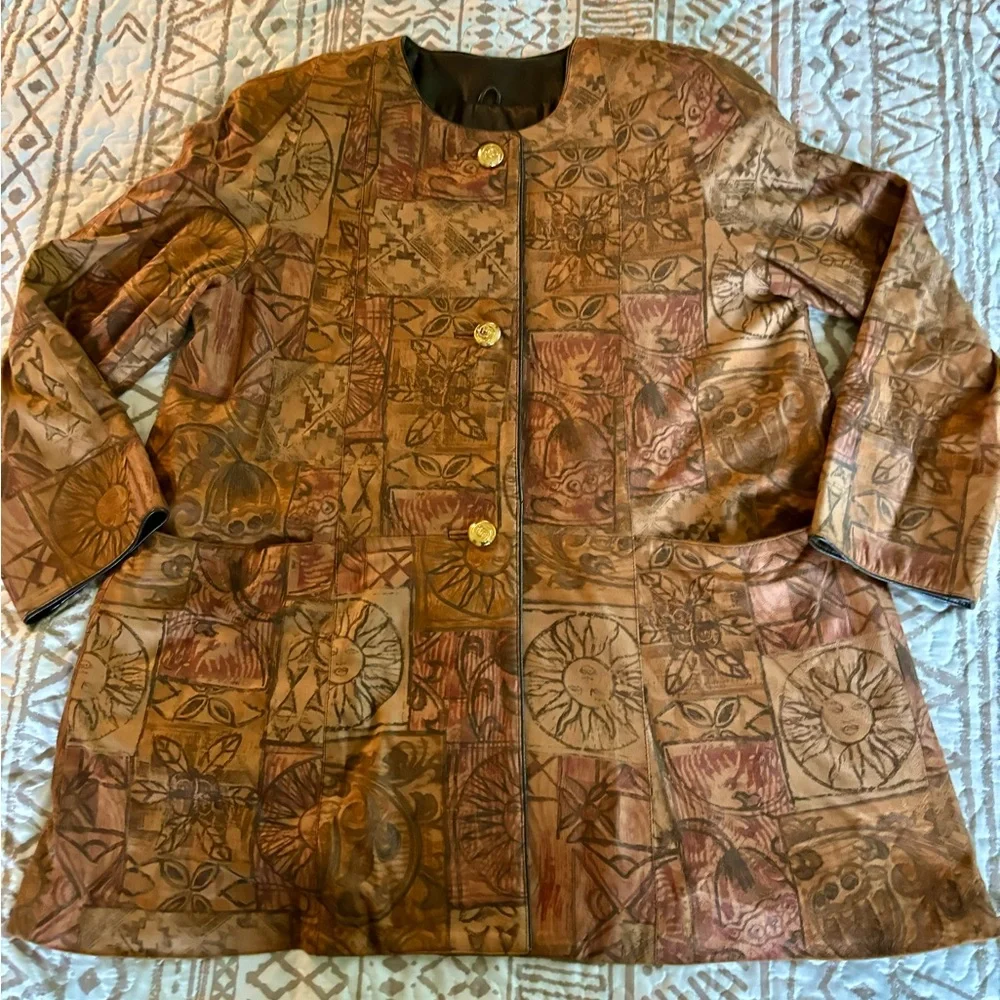 Vintage 1980’s EUGENE OF AUSTRALIA printed-leather super-soft-leather jacket! - Picture 6 of 10